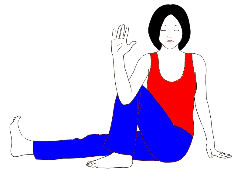 One-Leg-Revolving-Seated-Yoga-Pose-Eka-Pada-Parivrtta-Upavishthasana-yoga-steps-benefits